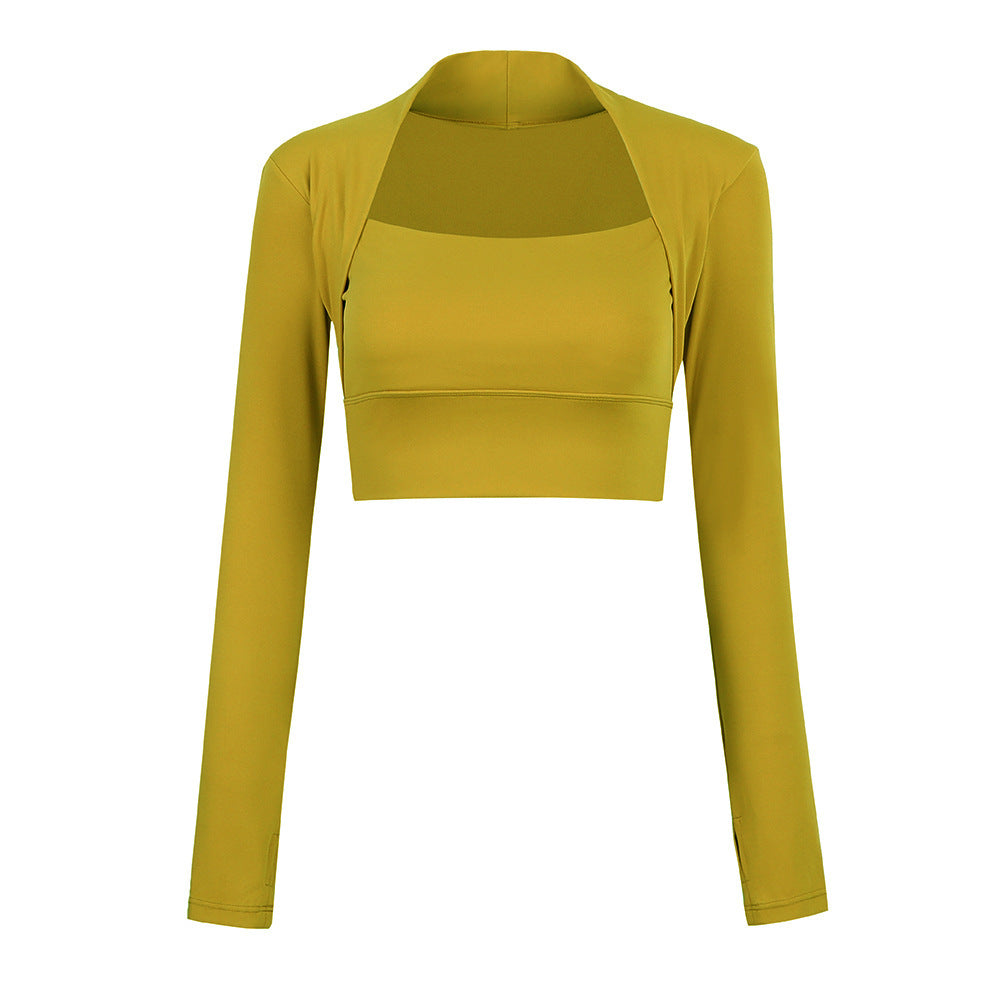 Yoga Crop Top with Chest Pad for Training - PowerPlay Fitness